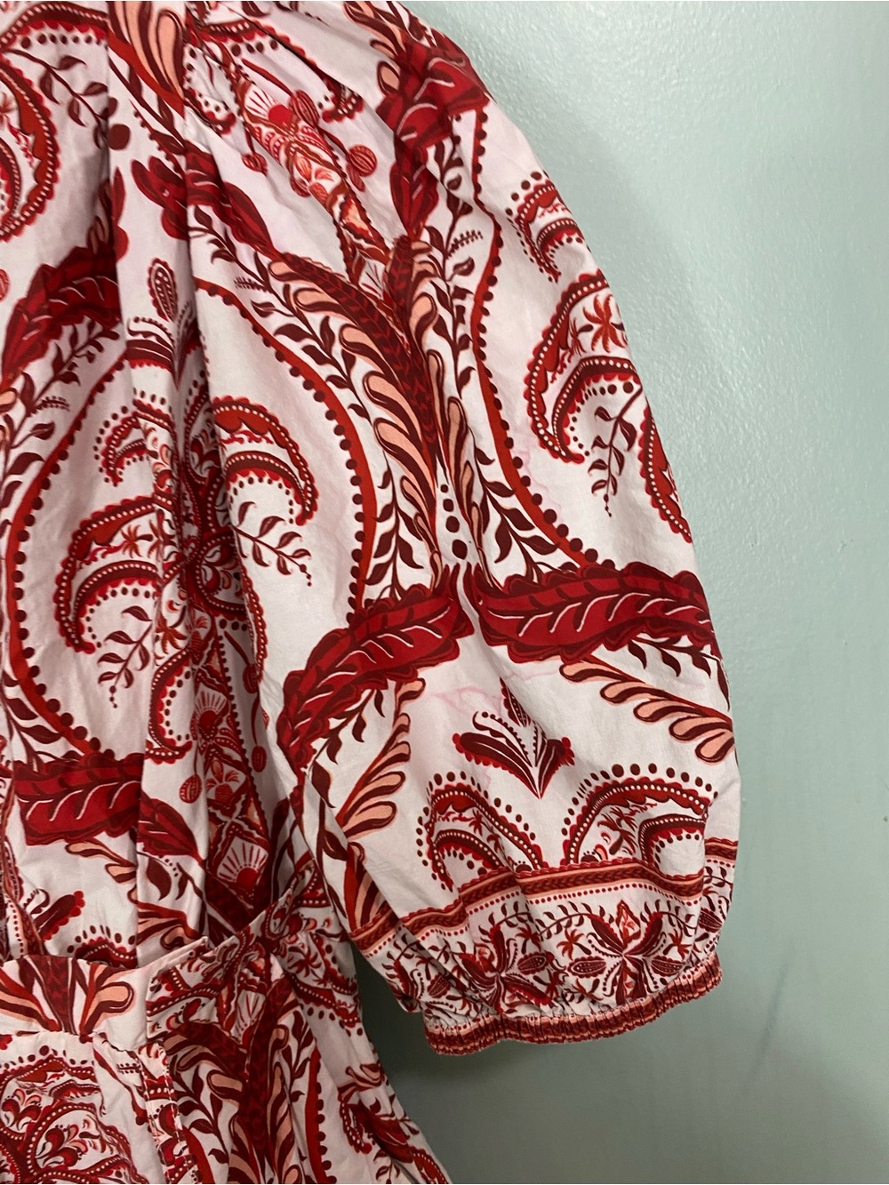Farm Rio Tropical Cameo Belted Romper Red XS - Picture 8 of 10